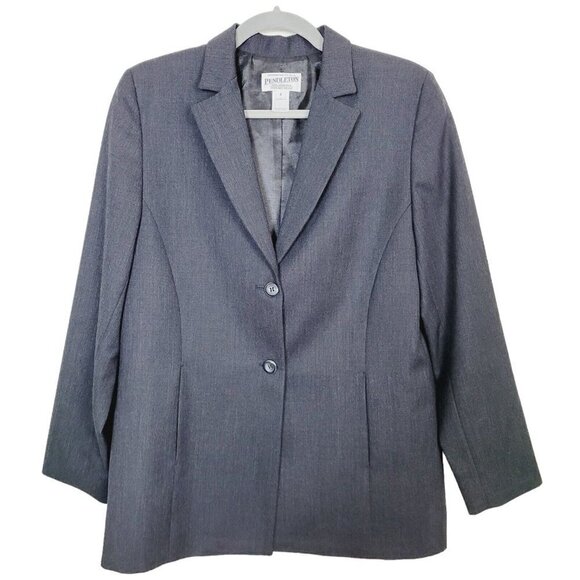 Pendleton Women's Sz 8 Classic Dark Gray Blazer Suit Jacket Virgin Wool Career - Picture 1 of 7